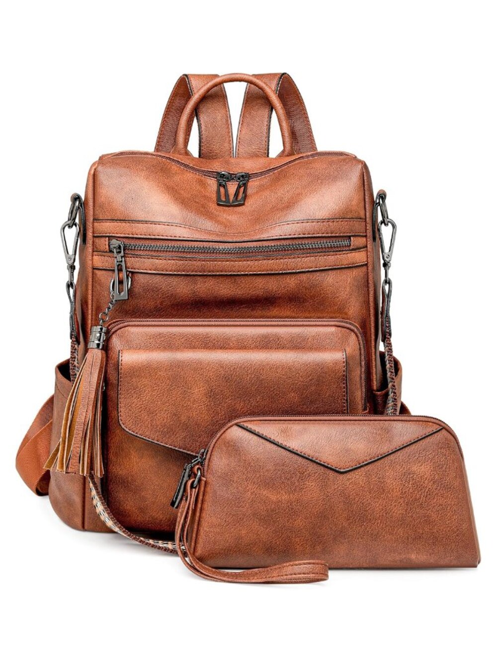 PU Leather Backpack Purse Convertible Shoulder Bag Anti-Theft Faux Leather